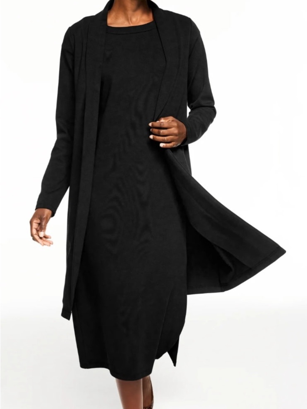 Talbots passport‎ ponte duster elegant Black  Long Cardigan